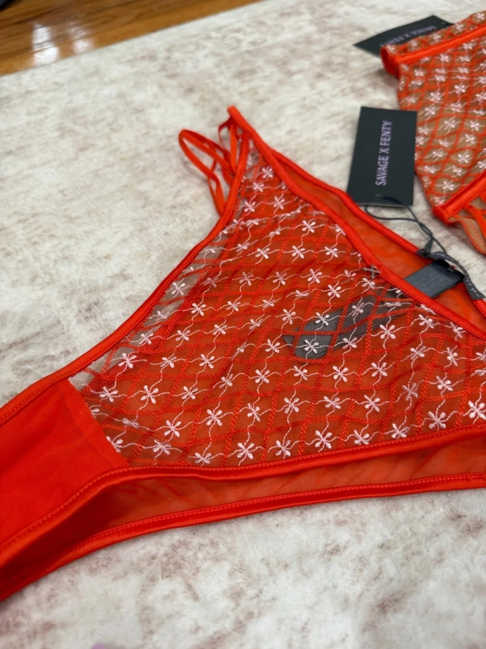 Savage X Fenty Star Mesh Bustier & Strappy Thong Set - Picture 5 of 10